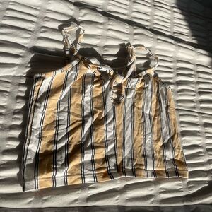 White and yellow crop top